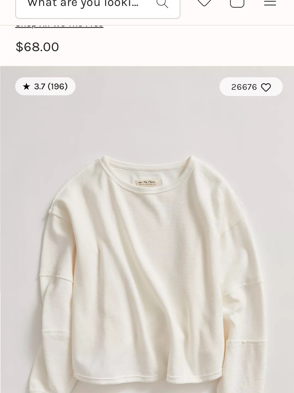We The Free Cream Crewneck Boxy Sweater - Picture 3 of 8